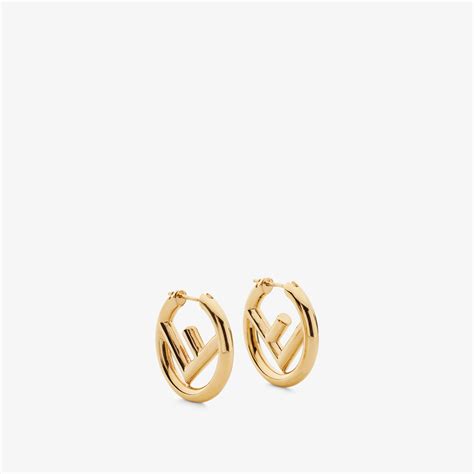 Fendi: Gold 'F is Fendi' Earrings 